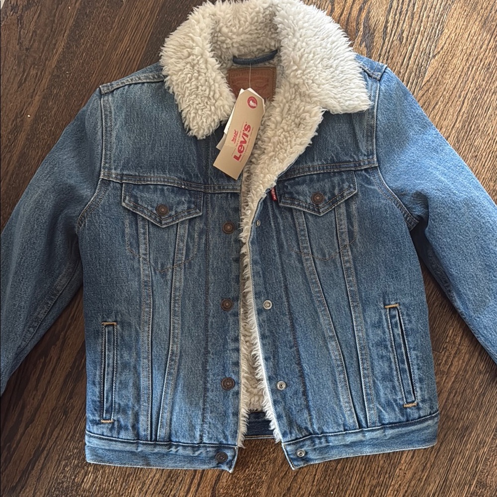 Levi's Blue Denim Jacket with Sherpa Lining XS